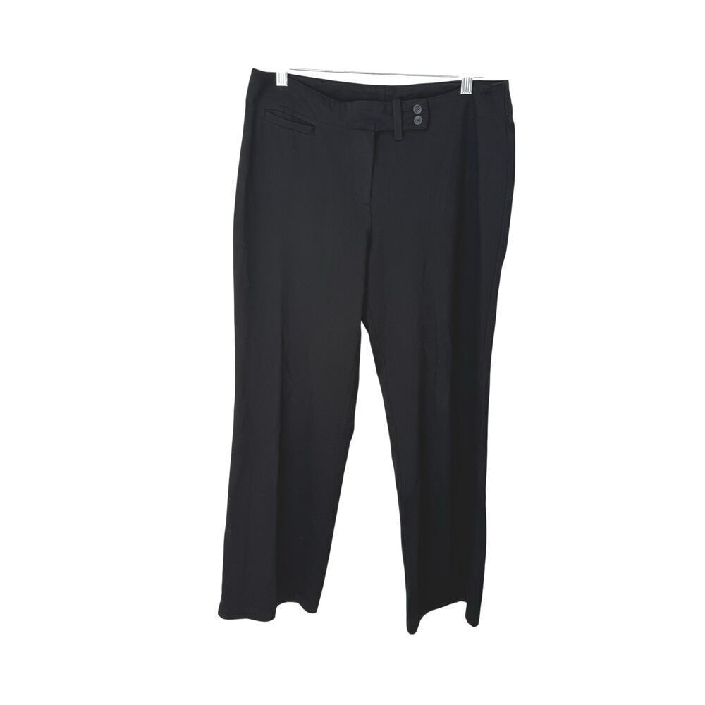 Eileen Fisher Rayon Nylon Stretch Wide Leg Ponte Pants Black Size Medium